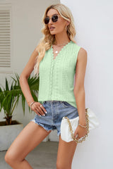 Spliced Lace V-Neck Tank - Flyclothing LLC