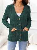 Button Down Cable-Knit Cardigan - Trendsi - Flyclothing LLC