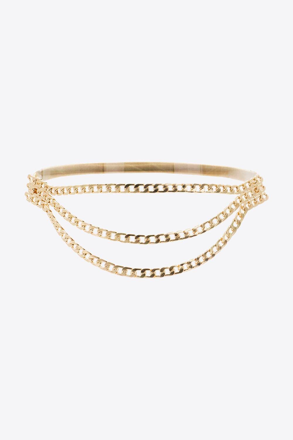 Metal Triple-Layered Chain Belt - Trendsi