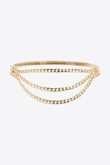 Metal Triple-Layered Chain Belt - Trendsi