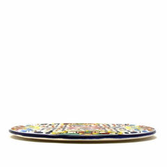 Handmade Pottery 8" Trivet or Wall Hanging, Dots & Flowers - Encantada - Encantada