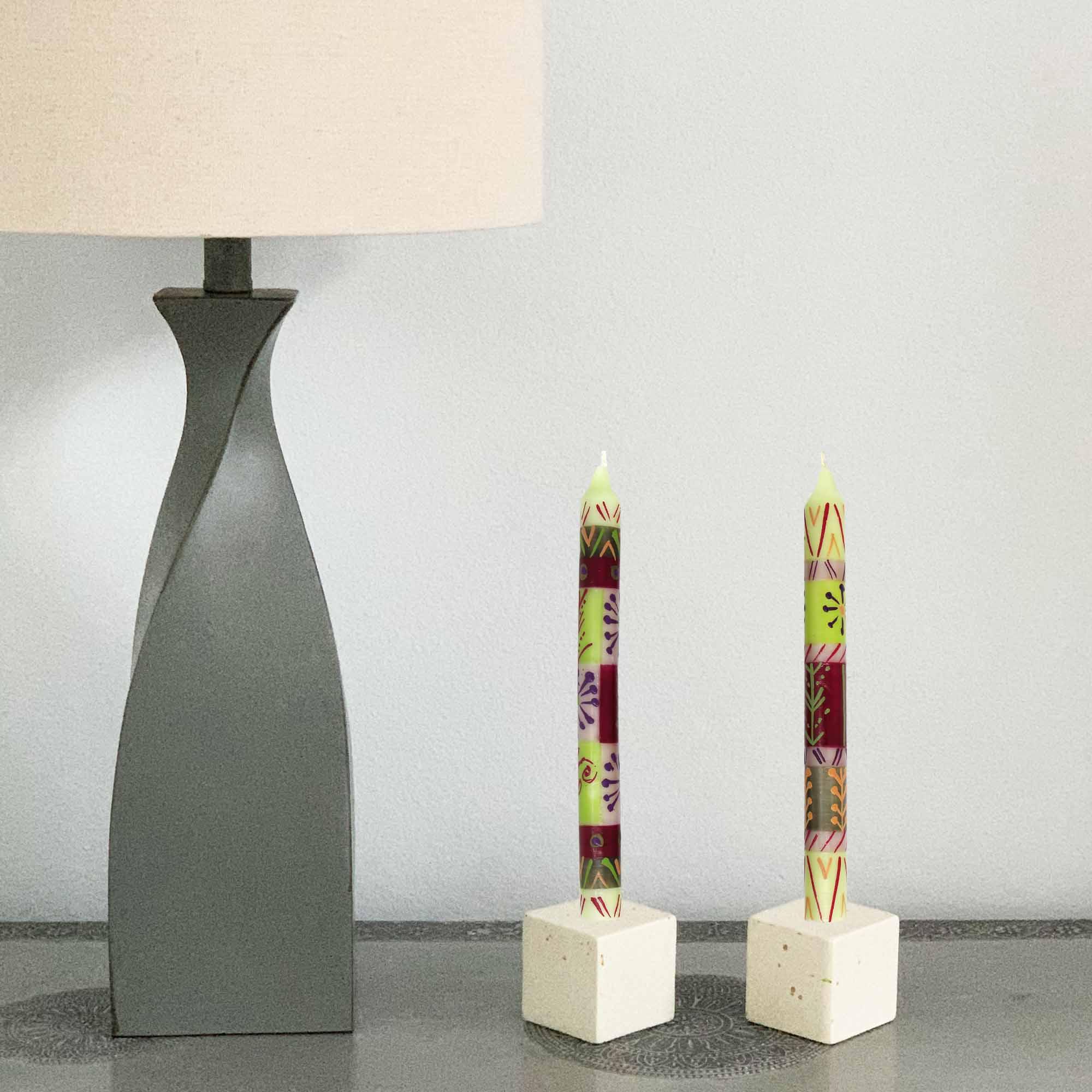 Hand Painted Candles in Kileo Design (three tapers) - Nobunto - Flyclothing LLC