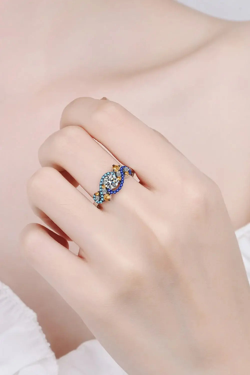 Moissanite Contrast 925 Sterling Silver Ring - Trendsi - Flyclothing LLC