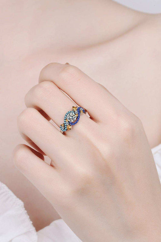 Moissanite Contrast 925 Sterling Silver Ring - Trendsi - Flyclothing LLC