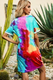 Twisted V-Neck Short Sleeve Dress - Flyclothing LLC