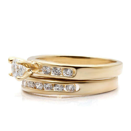 Alamode High-Polished 925 Sterling Silver Ring with AAA Grade CZ in Clear - Alamode - Flyclothing LLC