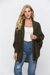 Open Front Batwing Sleeve Cardigan - Trendsi - Flyclothing LLC