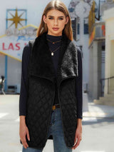 Open Front Collared Vest - Trendsi - Flyclothing LLC