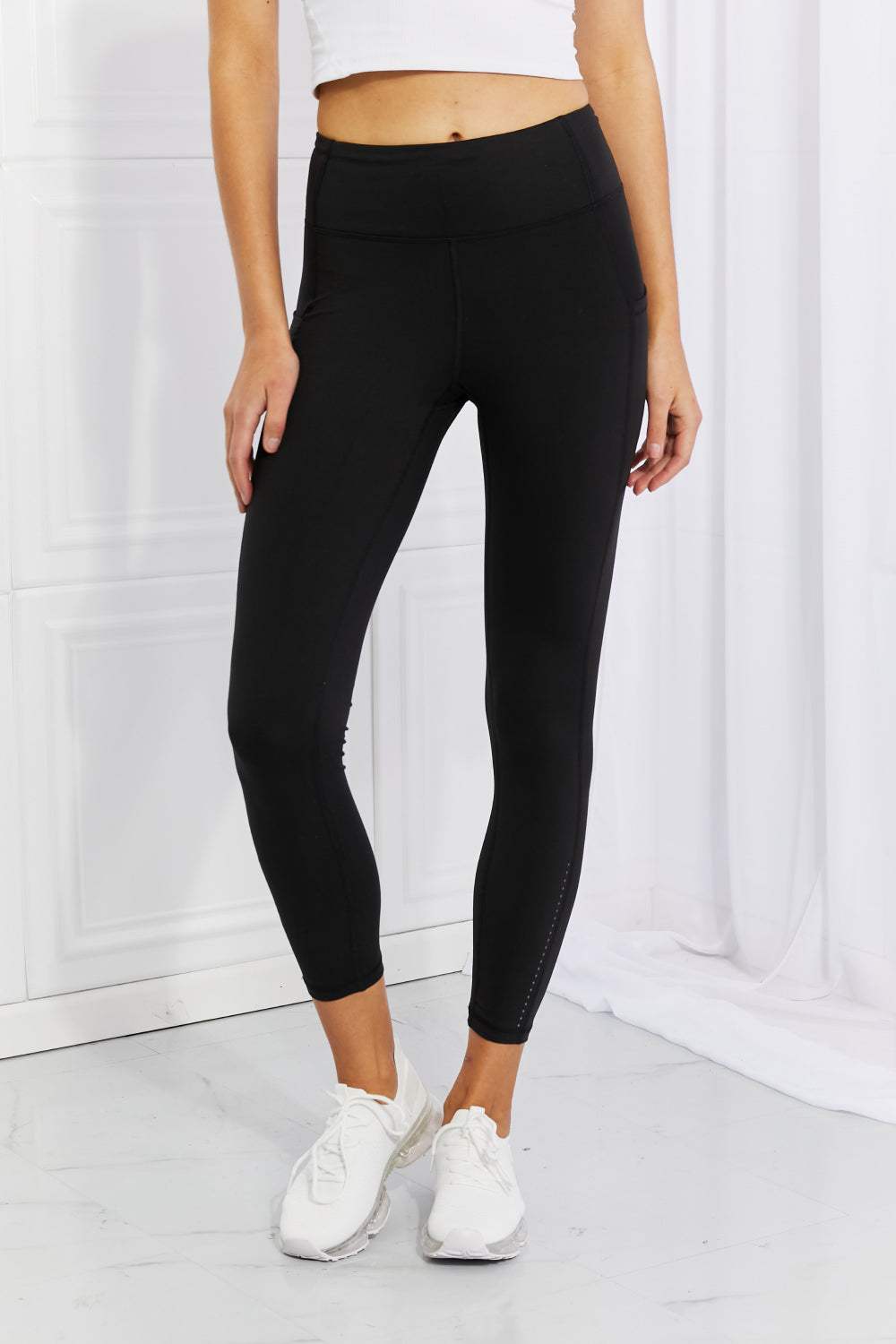Leggings Depot Full Size Strengthen and Lengthen Reflective Dot Active Leggings - Trendsi - Flyclothing LLC