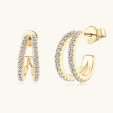 Moissanite 925 Sterling Silver C-Hoop Earrings - Trendsi - Flyclothing LLC