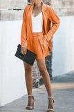 Longline Blazer and Shorts Set with Pockets - Trendsi - Flyclothing LLC