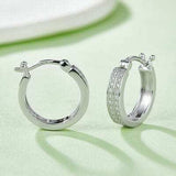 Moissanite 925 Sterling Silver Huggie Earrings - Trendsi - Flyclothing LLC