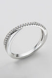 925 Sterling Silver Crisscross Moissanite Ring - Trendsi