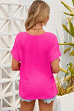 V-Neck Short Sleeve Top - Trendsi - Flyclothing LLC