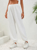 Textured Pull-On Joggers - Trendsi