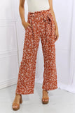 Heimish Right Angle Full Size Geometric Printed Pants in Red Orange - Trendsi