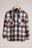 Plaid Button Front Shirt Jacket with Breast Pockets - Trendsi