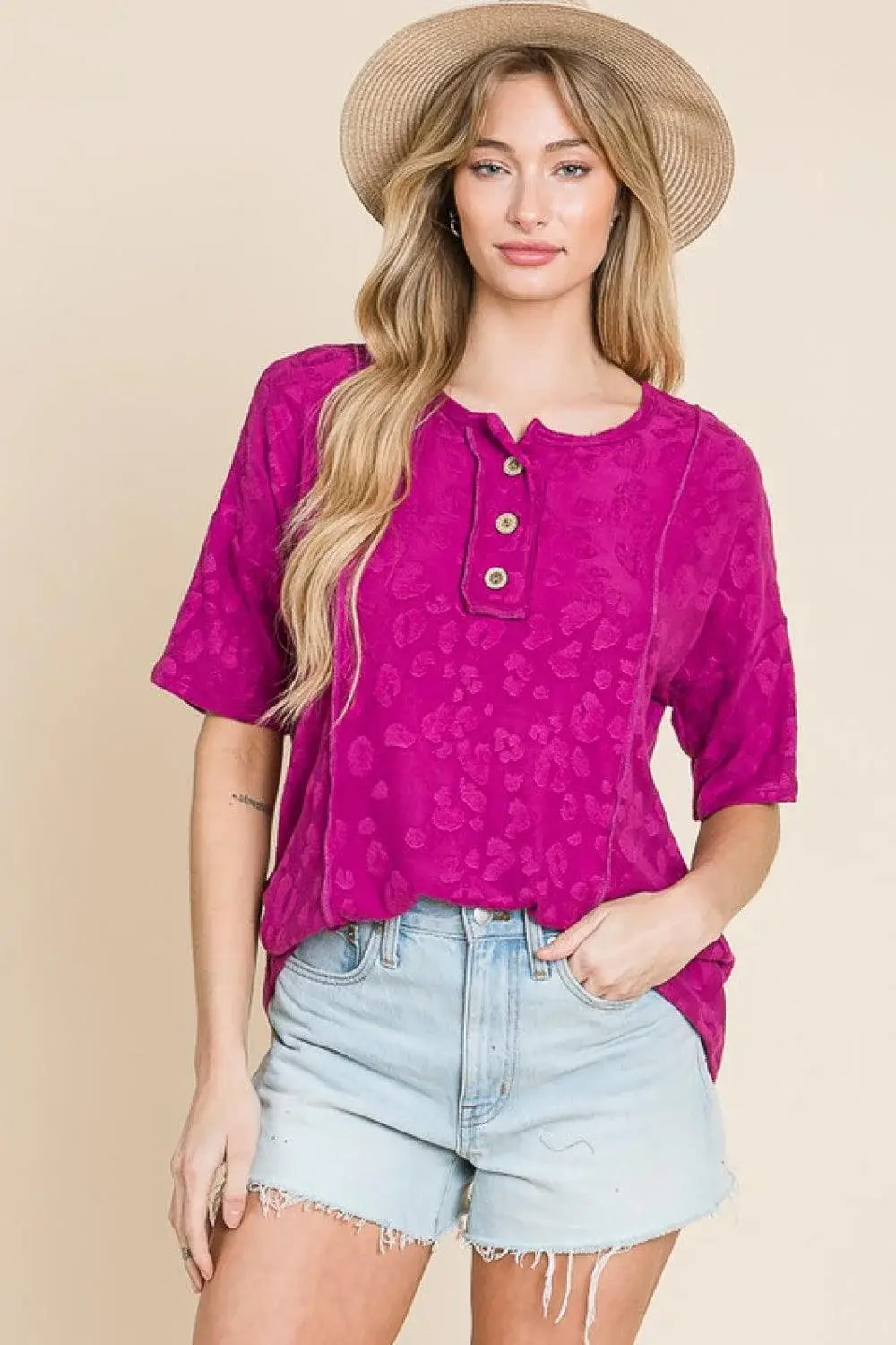 BOMBOM At The Fair Animal Textured Top - Trendsi - Flyclothing LLC
