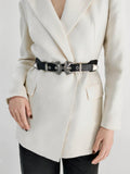 Double Buckle PU Leather Belt - Trendsi