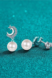 Moissanite Pearl Drop Earrings - Trendsi - Flyclothing LLC