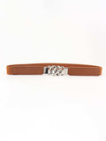 Zinc Alloy Buckle Elastic PU Belt - Trendsi - Flyclothing LLC