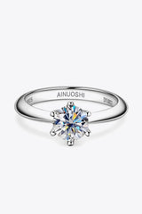 Wonderful Life 1 Carat Moissanite Platinum-Plated Ring - Trendsi - Flyclothing LLC
