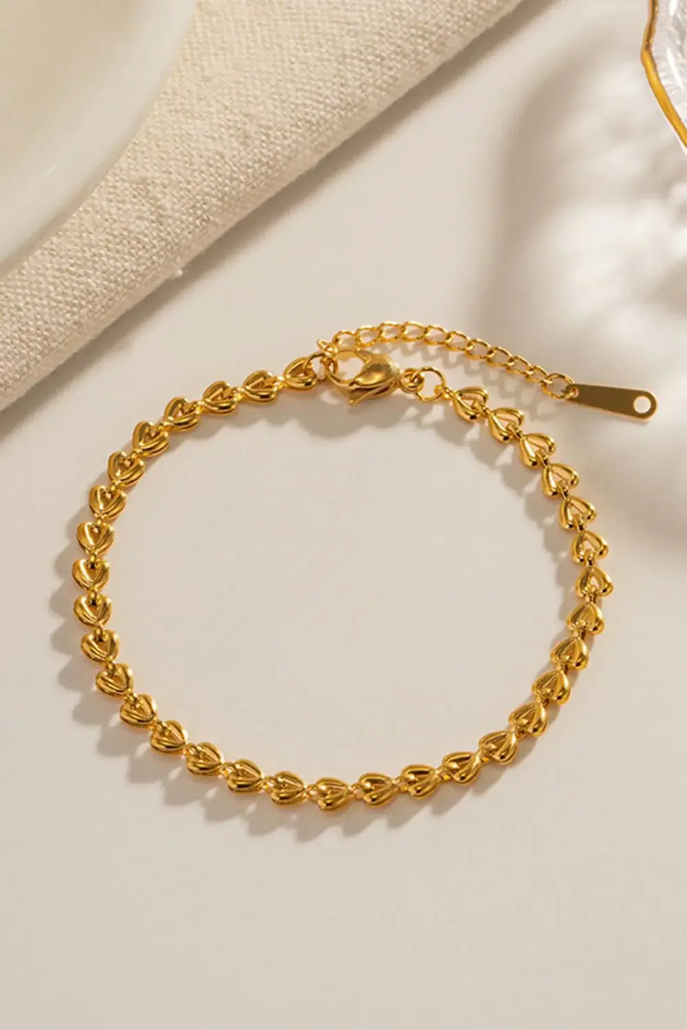 Heart Chain Lobster Clasp Bracelet - Trendsi - Flyclothing LLC