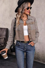 Collared Neck Button Front Pocketed Jacket - Trendsi - Flyclothing LLC