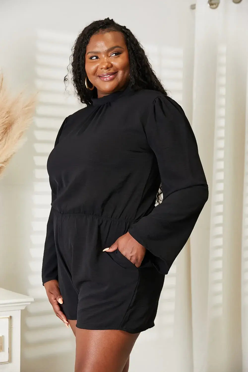 Culture Code Full Size Open Back Romper with Pockets - Trendsi - Flyclothing LLC