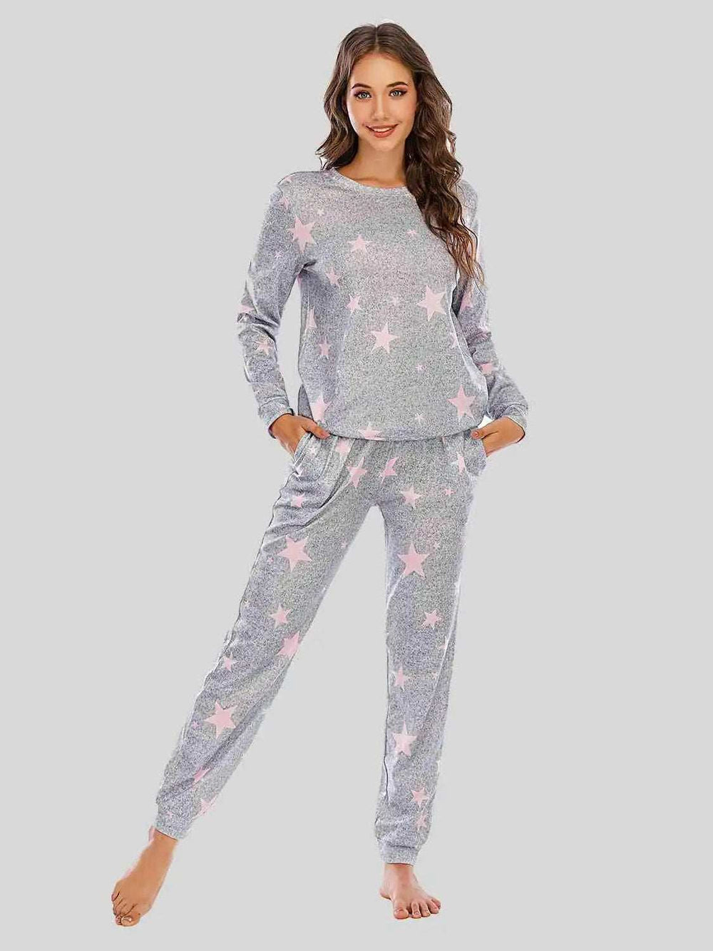 Star Top and Pants Lounge Set - Trendsi - Flyclothing LLC