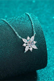 Moissanite Rhodium-Plated Necklace - Trendsi - Flyclothing LLC