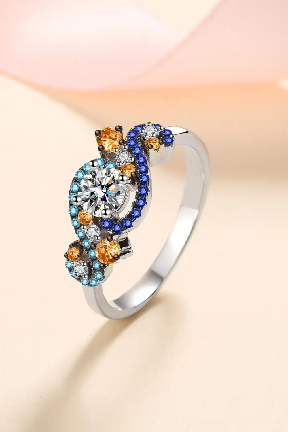 Moissanite Contrast 925 Sterling Silver Ring - Trendsi - Flyclothing LLC