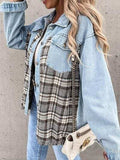 Plaid Button Up Dropped Shoulder Jacket - Trendsi - Flyclothing LLC