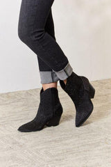 East Lion Corp Rhinestone Ankle Cowboy Boots - Trendsi