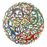 Four Geckos Painted Metal Wall Art - Croix des Bouquets - Croix des Bouquets