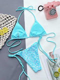 Leopard Print Halter Neck Tie Side Bikini Set - Trendsi - Flyclothing LLC