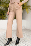 Drawstring Wide Leg Long Pants - Trendsi