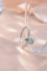 1.5 Carat Teardrop Shape Moissanite 925 Sterling Silver Ring - Trendsi - Flyclothing LLC