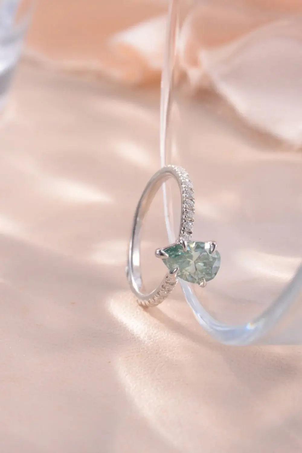 1.5 Carat Teardrop Shape Moissanite 925 Sterling Silver Ring - Trendsi - Flyclothing LLC