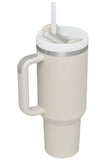 Stainless Steel Tumbler with Upgraded Handle and Straw - Trendsi