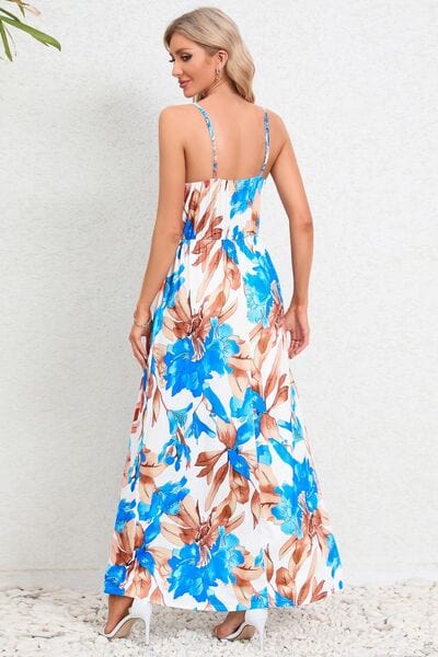 Printed Surplice Maxi Cami Dress - Trendsi