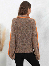 Heathered Turtleneck Long Sleeve Sweater - Trendsi - Flyclothing LLC