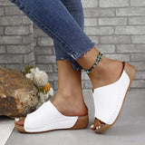 PU Leather Open Toe Sandals - Trendsi - Flyclothing LLC