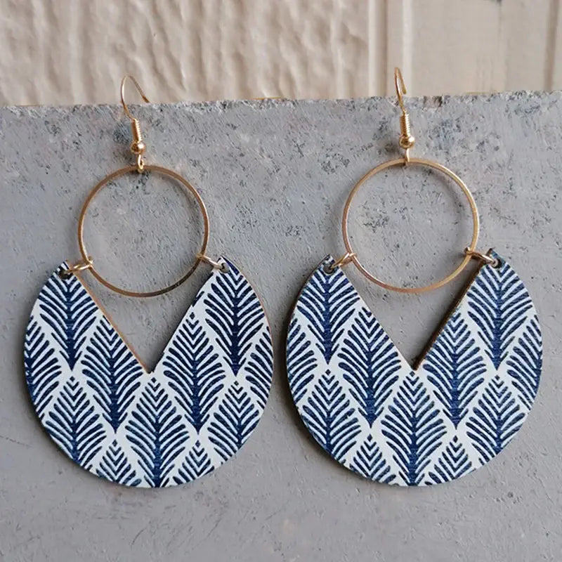 Ms.Pac-Man Shape Wooden Dangle Earrings - Trendsi - Flyclothing LLC