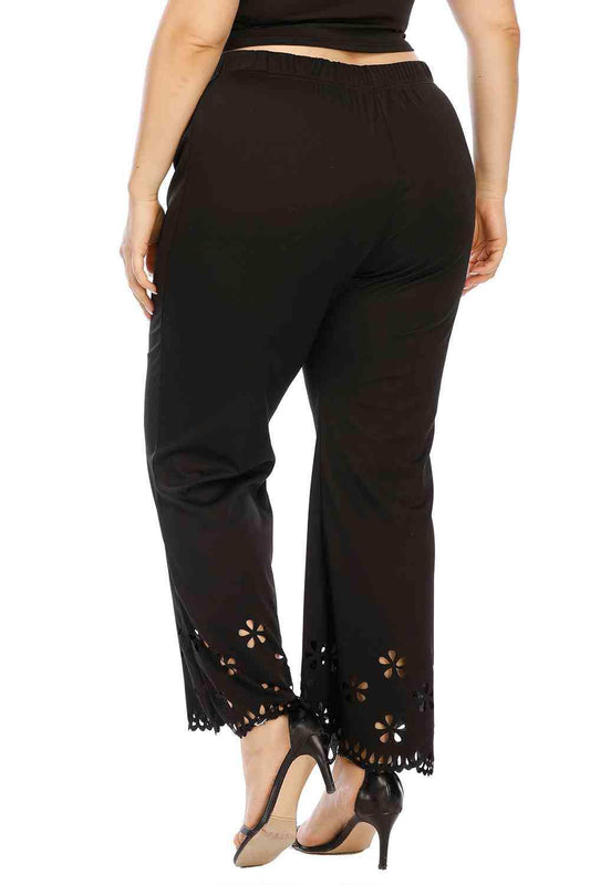 Plus Size Openwork Detail Pants - Trendsi - Flyclothing LLC