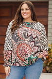 Printed Flounce Sleeve Blouse - Trendsi