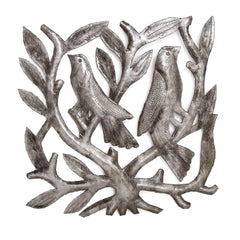 Pair of Square Tree of Life Haitian Steel Drum Wall Art - Haitian Artisans