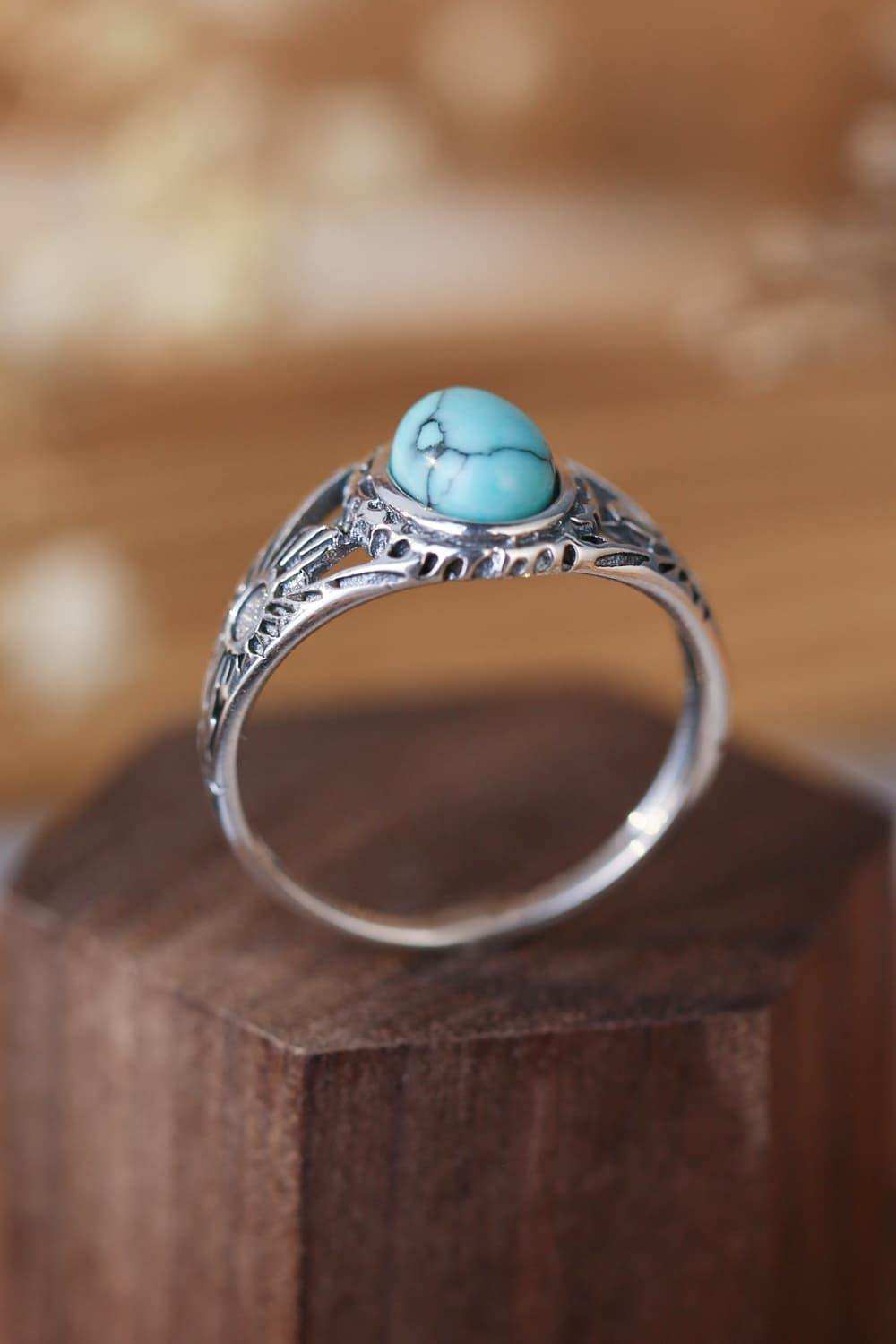 Turquoise 925 Sterling Silver Ring - Trendsi - Flyclothing LLC