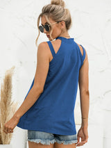 Cutout Mock Neck Tank - Trendsi - Flyclothing LLC