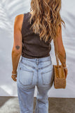 Waffle-Knit Scoop Neck Tank Top - Flyclothing LLC
